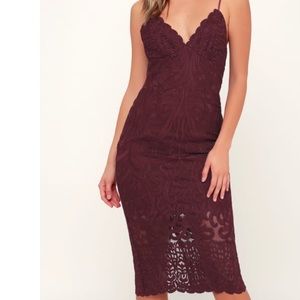 Burgundy lace dress